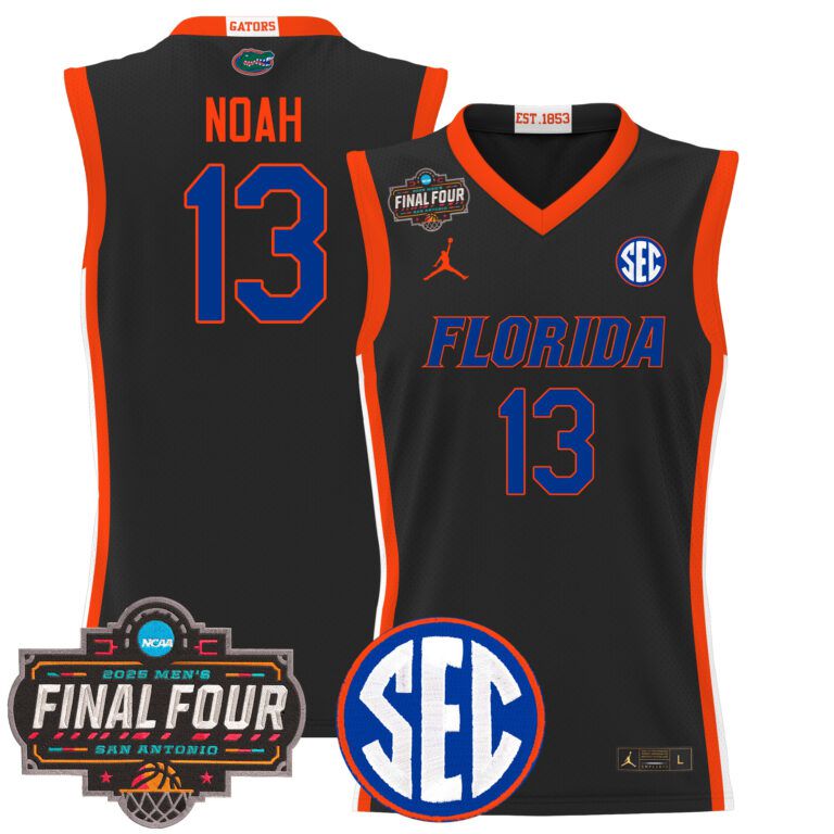 Men Florida Gators #13 Noah black 2025 Final Four Patch NCAA Jersey style 2->ncaa teams->NCAA Jersey